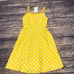 Zaful yellow sundress with white polka dots.